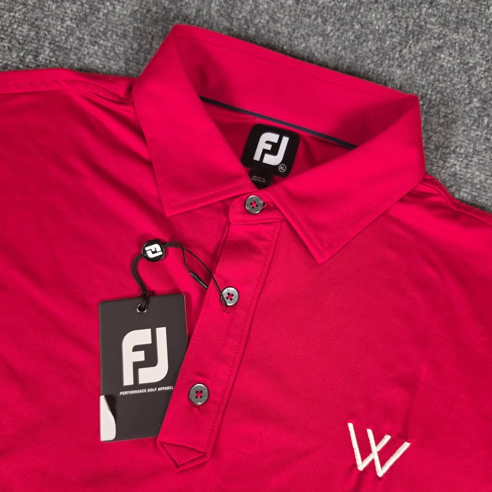 FootJoy Polo Shirt Men XL Red Performance Golf Moisture Wicking w/Logo NWT
